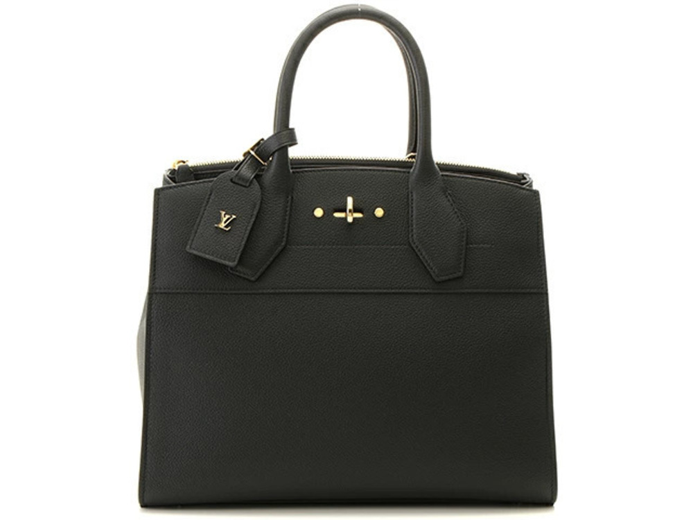 LOUIS VUITTON City Steamer Bag Grained Calf Leather Noir Black